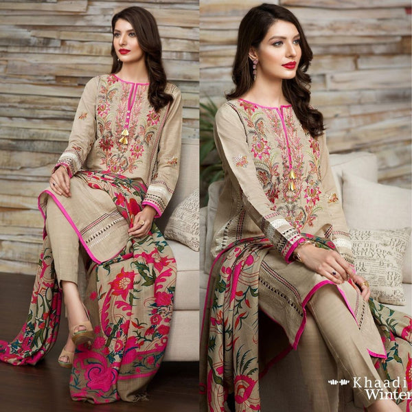 Khaadi  soft  Khaddar  with Soft wool  shawl
